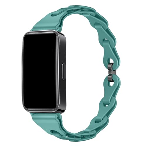 TENYELE Trendy Silicone Watch Straps Decorative Chain Link Designed Breathable Wristband For Band 8/9/10 Bracelets Repair Watch Band