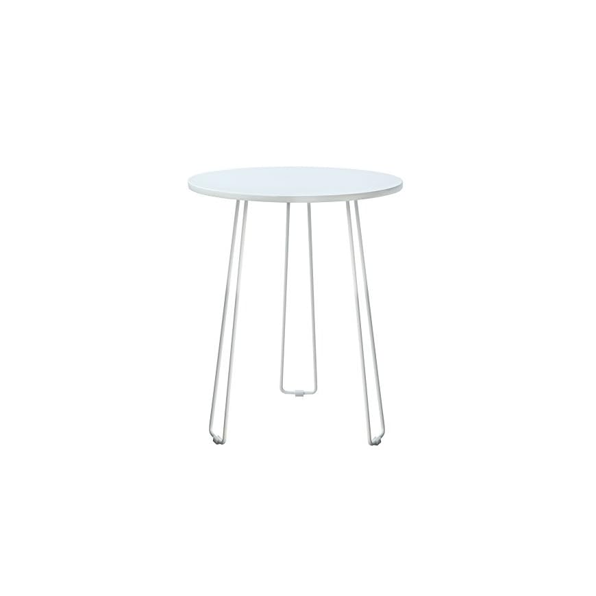 POLY & BARK Coffette Hairpin End Table, White LAVORIST