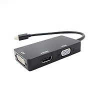 Gaweb 3 in 1 Mini Display Port DP to HDMI VGA DVI Adapter Cable for MacBook Pro Air Black