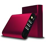 EVOTech Labs 10,400 mAh Stainless Steel 3- Port USB Portable Charger (Power Bank) with Rapid Charging 4.4A Technology (Red Steel)