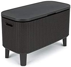 Bevy Bar - Mesa Nevera para Exterior y Jardín, Capacidad 60L, Color Grafito