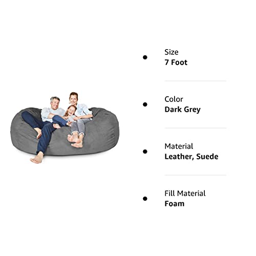 Lumaland Luxurious Giant 7ft Bean Bag Chair with Microsuede Cover