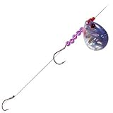 Berkley Walleye Colorado 5 Fluorocarbon Flicker Rig, Green Pearl, Hook Size: Front/Back 2/4