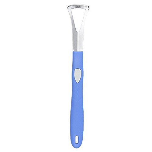 Risingmed Gratte-langues en Acier inoxydable Tongue Scraper pour pour une hygiène buccale optimale (bleu)