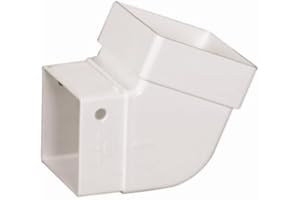 Contemporary Square White Vinyl Gutter Elbow