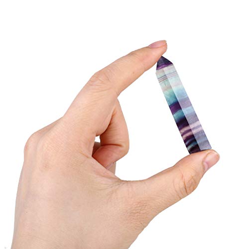 GETDATE Lot Natural Fluorite Quartz Crystal Stone Healing Amethyst Hexagonal Wand Point - Home & Garden, Home Decor, Fluorite Crystal Bar - Thumbnail 6