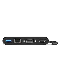 Adaptador multipuerto USB tipo C (USB C) a HDMI 4 K VGA Gigabit Ethernet USB 3.0 Hub adaptador de viaje Dock Video Audio Convertidor Combo Adaptador de gráficos externos Dongle Card Cable Plug Cable