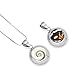 Chuvora 925 Sterling Silver White Shiva Eye and South African Turban Shell Reversible Necklace, 18 inches