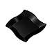 WAVEWARE PLASTIC PARTY DISPOSABLE PLATES | 7 Inch Black Hard Square Wedding Appetizer Plates, 40 Ct | Elegant & Fancy Heavy Duty Hard Party Supplies Salad Plates for Holidays & Occasions