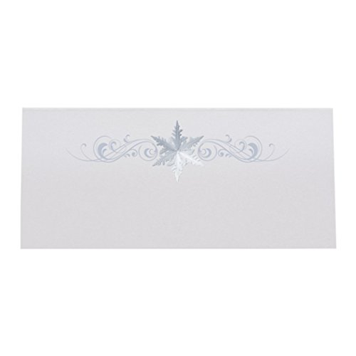Documents and Designs Christmas and Holiday Snowflake Flourish Easy Print Place Cards (Select Quantity), Pearl White, Set of 50 (9 Sheets)