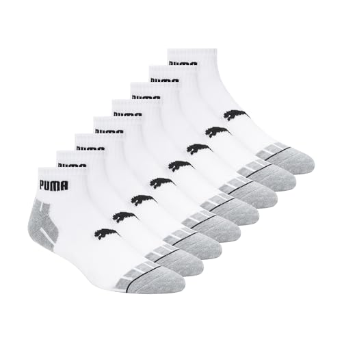 PUMA Men's Quarter Crew Socks White/black