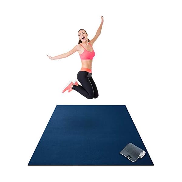 Gorilla Mats Premium Large Exercise Mat â 6' x 4' x 1/4" Ultra Durable, Non-Slip, Workout Mat for Instant Home Gym Flooring â Works Great on Any Floor Type or Carpet â Use With or Without Shoes