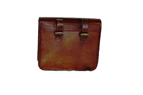 image for LBH Motorcycle Side Pouch Brown Leather Side Pouch Saddlebags Saddle P