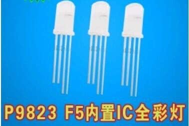PL9823-F5 Milky white lamp head Built-in chip P9823 RGB LED 100PCS