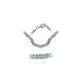 48.00 Cts Faceted Aqua Mexican Bead Necklace in Sterling Silver