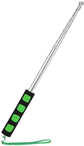 HOLECO Telescopic Flag Extendable Stainless Steel Handheld Pole Portable Teaching Pointer Telescopic Guide Flag Pole for Flags(2m Green)