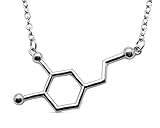 Dopamine Molecule Silvertone Alloy Necklace by Silver Phantom Jewelry