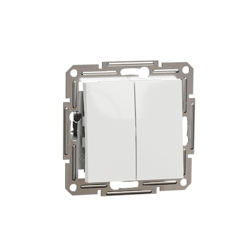 Schneider Electric Asfora EPH0670121D Double Toggle Switch Flush-Mounted 10 AX 250 V Plug-In Terminals White