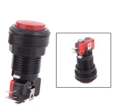 BLS 4Pcs Round Head SPDT Momentary 5 Pin Soldering Arcade Game Machine Button Switch