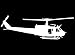 Huey UH-1 Helicopter Vinyl Decal White