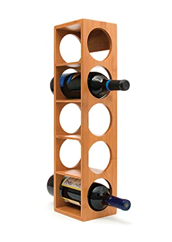 Lipper-International-8305-Bamboo-Wood-Stackable-5-Bottle-Wine-Rack-20-34-x-5-38-x-4-34