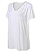 Floerns Women's Solid V Neck Short Sleeve Casual Tee Shirt Top White M