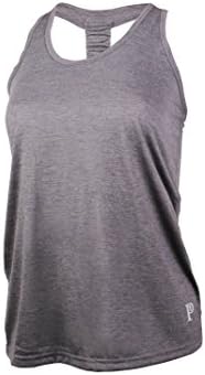 Racerback Tank|Cool Comfort with Moisture-Wicking Poly-Rayon by Privagio (Gray) Small