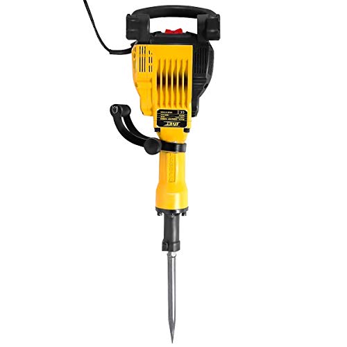 Goplus HD 3600W Electric Demolition Jack Hammer 1400RPM Concrete Breaker Drills for Punch Construction w/Flat Chisel, Bull Point Chisel and Gloves - Thumbnail 6