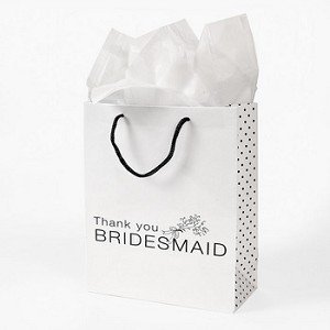 Fun Express Lot of 12 White Paper Thank You Bridesmaid Wedding Bridal Party Gift Bags