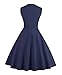 Killreal Women's Sexy A-Line Sleeveless Casual Cocktail Vintage Dress with Polka Dot Print Dark Blue Medium