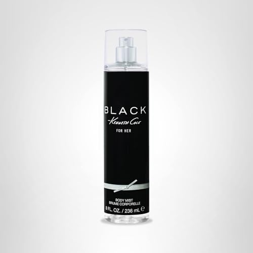 Kenneth Cole Black For Her Body Spray Mist for Women, Notes of Florals, Citrus, Sandalwood, and Musk, Feminine Scent, Everyday Wear Fragrance, 8 Fl Oz