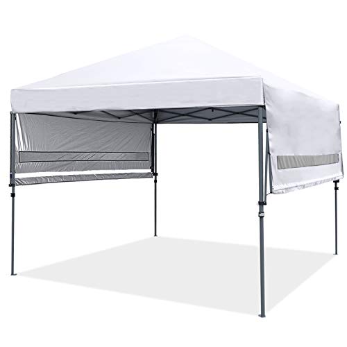 MASTERCANOPY 10x10 Popup Gazebo Canopy Tent with Double Awnings White