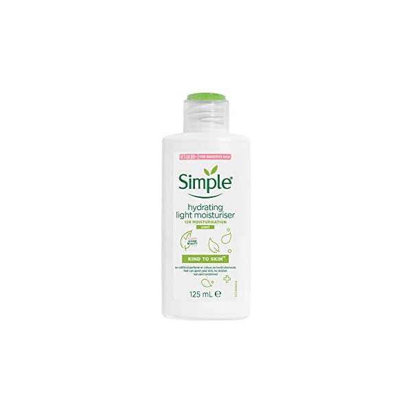 Simple-Kind-To-Skin-Hydrating-Light-Moisturiser-125-ml Simple Kind to Skin Hydrating Light UK’s #1 Facial Skin Care brand* Moisturiser for 12-hour Moisturisation,125 ml (Pack…