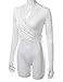 Doublju Deep V-Neck Fitted Surplice Wrap Crop Top for Women with Plus Size White Large