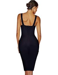 maketina Sexy correa de espagueti Midi longitud Mujer Noche Club Bodycon vendaje lápiz vestido