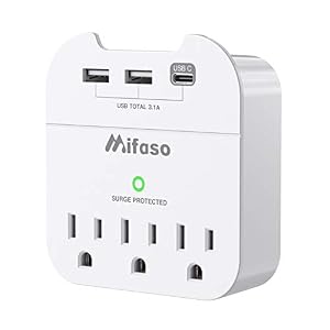 Multi Plug Outlet Extender, USB Wall Charger, Surge Protector with 3 Outlet Extender 3 USB (USB-C 3.1 A 2 USB-A), Wall…