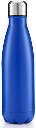 OJESS Water Bottle Double-walled Stainless Steel Sports Bottle Camping Travel Mug Healthy Drinks Hot 500 ml -17OZ BPA Free (Dark Blue)