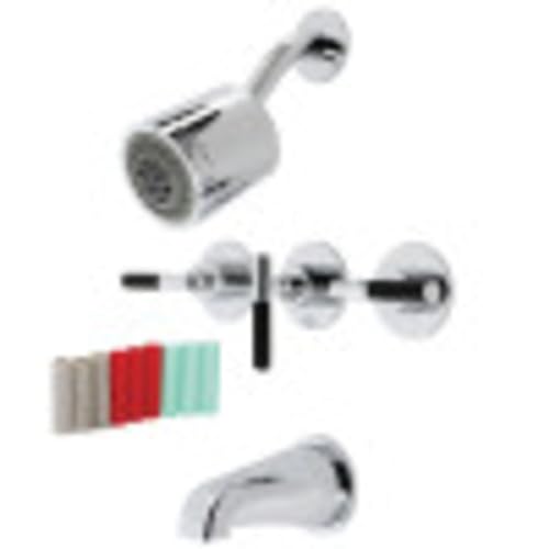 Kingston Brass KBX8131CKL Kaiser Triple-Handle Tub and Shower Faucet in Polishe…