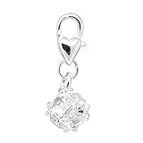 Sexy Sparkles Birthstone Dangle Charm Pendant for European Clip on Charm Jewelry with Lobster Clasp
