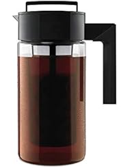 Takeya 10310 Patented Deluxe Cold Brew Iced Coffee Maker with Airtight Lid & Silicone Handle, 1 Quart, Black - Made in USA BPA-Free Dishwasher-Safe