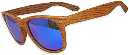 iceBoo® wood wooden grain pattern effect frame glasses Sunglasses Unisex lightweight Plastic frame