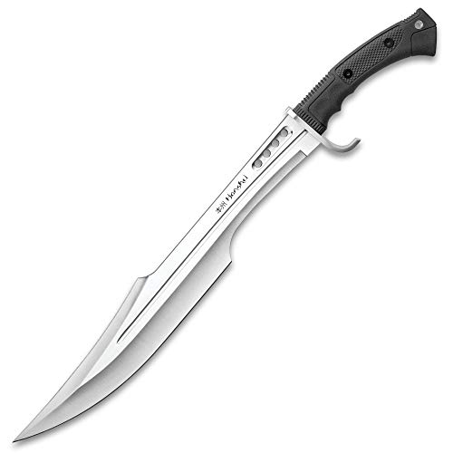 Honshu Spartan Sword and Sheath - 7Cr13 Stainless Steel Blade, Grippy TPR Handle, Stainless Steel Guard - Length 23"