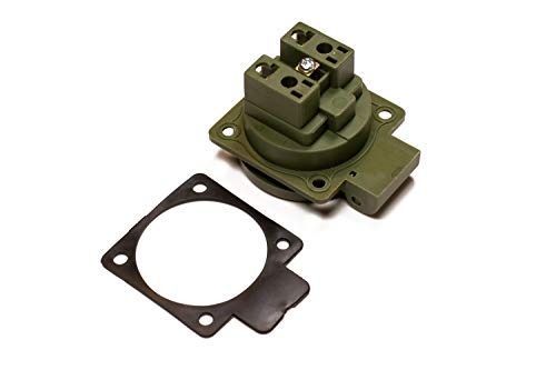 HOLZER 8 Stück/Einbausteckdose Schuko Anbau Steckdose 16A Feuchtraum / PA6 / + Flansch Dichtung (Olivgrün RAL6003 / 8… – Bild 7