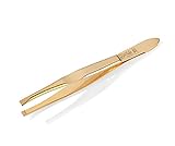 24K Gold Plated Straight Tweezers by Niegeloh. Made in Solingen, Germany