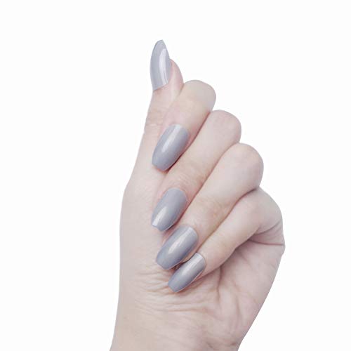 120Pcs Colorful Full Cover Medium Coffin False Gel Nails Art Tips Sets(White Black Grey Blue Wine Red) - Thumbnail 3