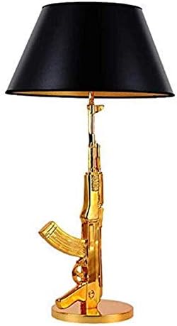 Table lamp Long Gun Type Gold-Plated Chrome Surface Resin Rifle Shape Hotel Lighting Living Room Children Bedroom Bedside lamp