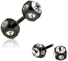 Body Accentz™ Earrings Rings Fake CZ Cheater Plug 16 gauge - Sold as a pair