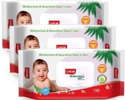 LuvLap Paraben Free Baby Wipes with Aloe Vera, with Fliptop Lid (72 Wipes/Pack, Pack of 6)