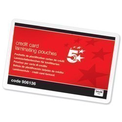 5 Star Laminating Pouches 250 Micron for Credit Card size [54x86mm] Glossy [Pack 100]