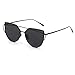 Anywa Fashion Twin-Beams Classic Women Metal Frame Mirror Sunglasses Cat Eye Glasses (Gold, Black)